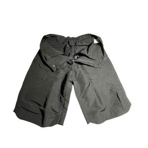 Men's Black Cargo Shorts Size M Elastic Waist Pockets Polyester Elastane Blend